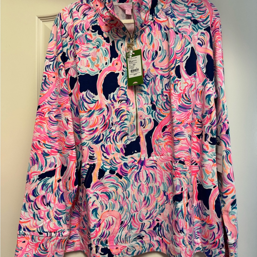 Lilly Pulitzer Pink and Blue Patterned Pullover